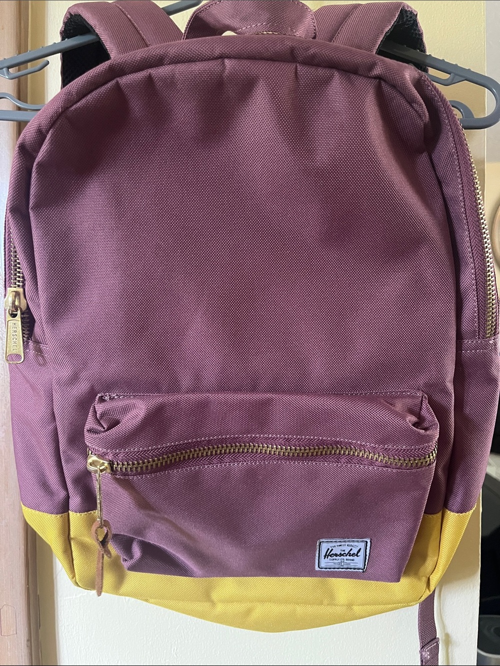 Herschel Supply Company Two-Tone Maroon and Mustard Backpack
